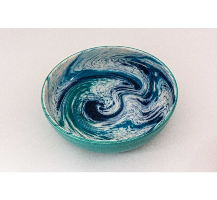 Salad Bowl Ceramic Aguas Turquoise 23 cm