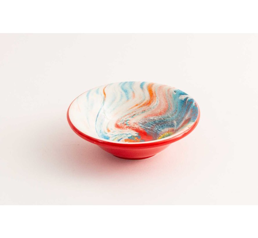 Tapas Dish Ceramic Aguas Red 11 cm