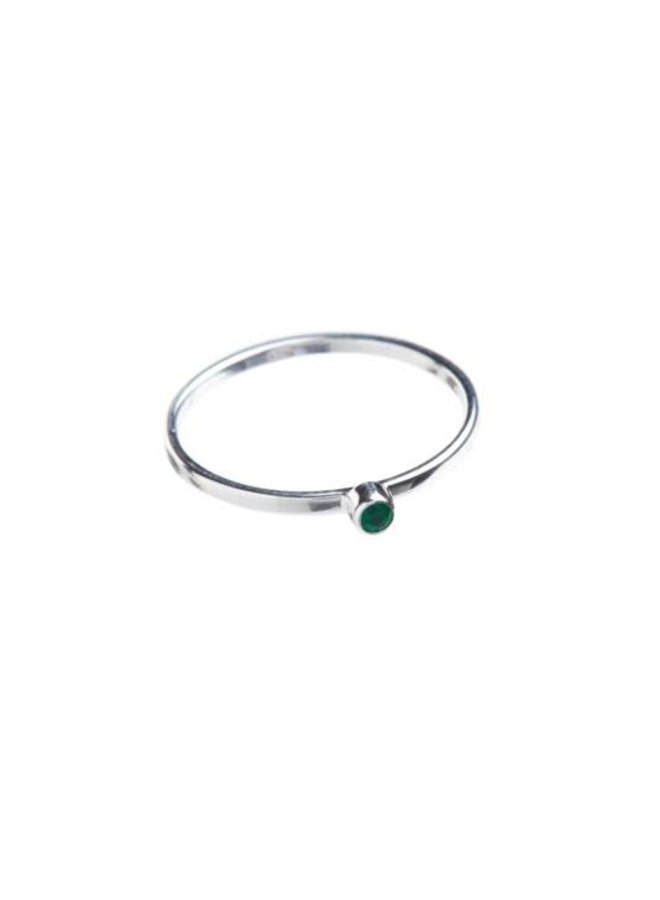 AW21-Xzota-Ring Small Green Onyx Silver
