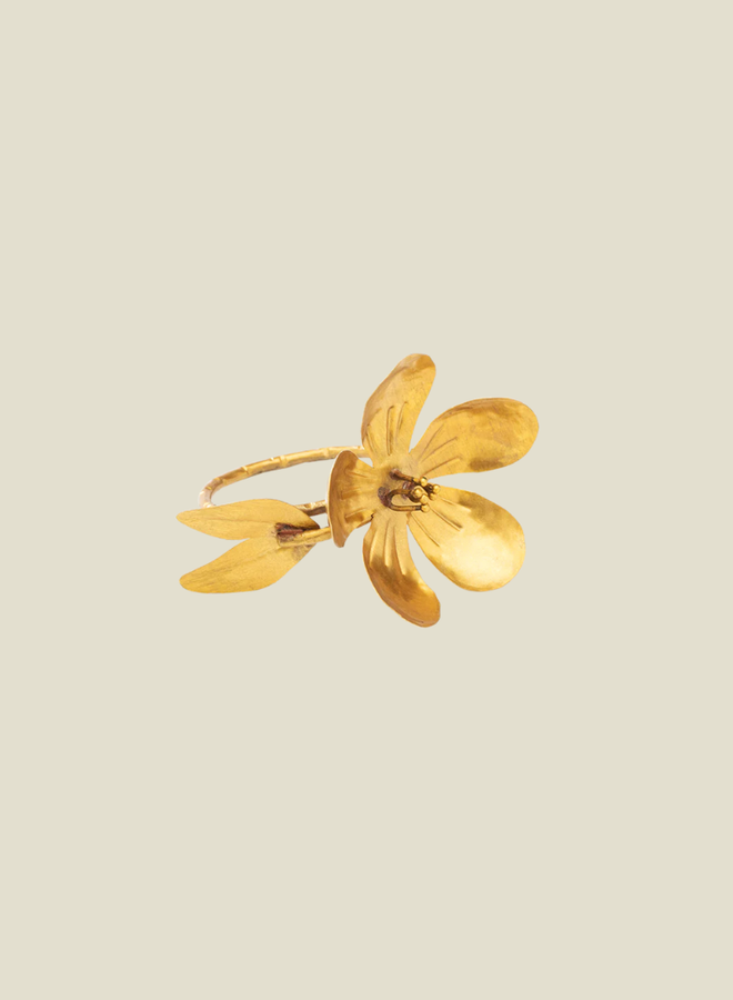 Flower Napkin Holder Brass