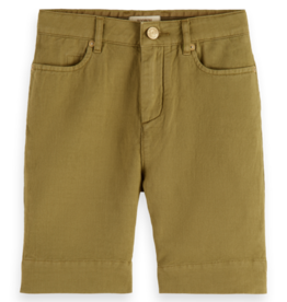 Scotch&Soda 170479 Garment-dyed cotton linen shorts khaki