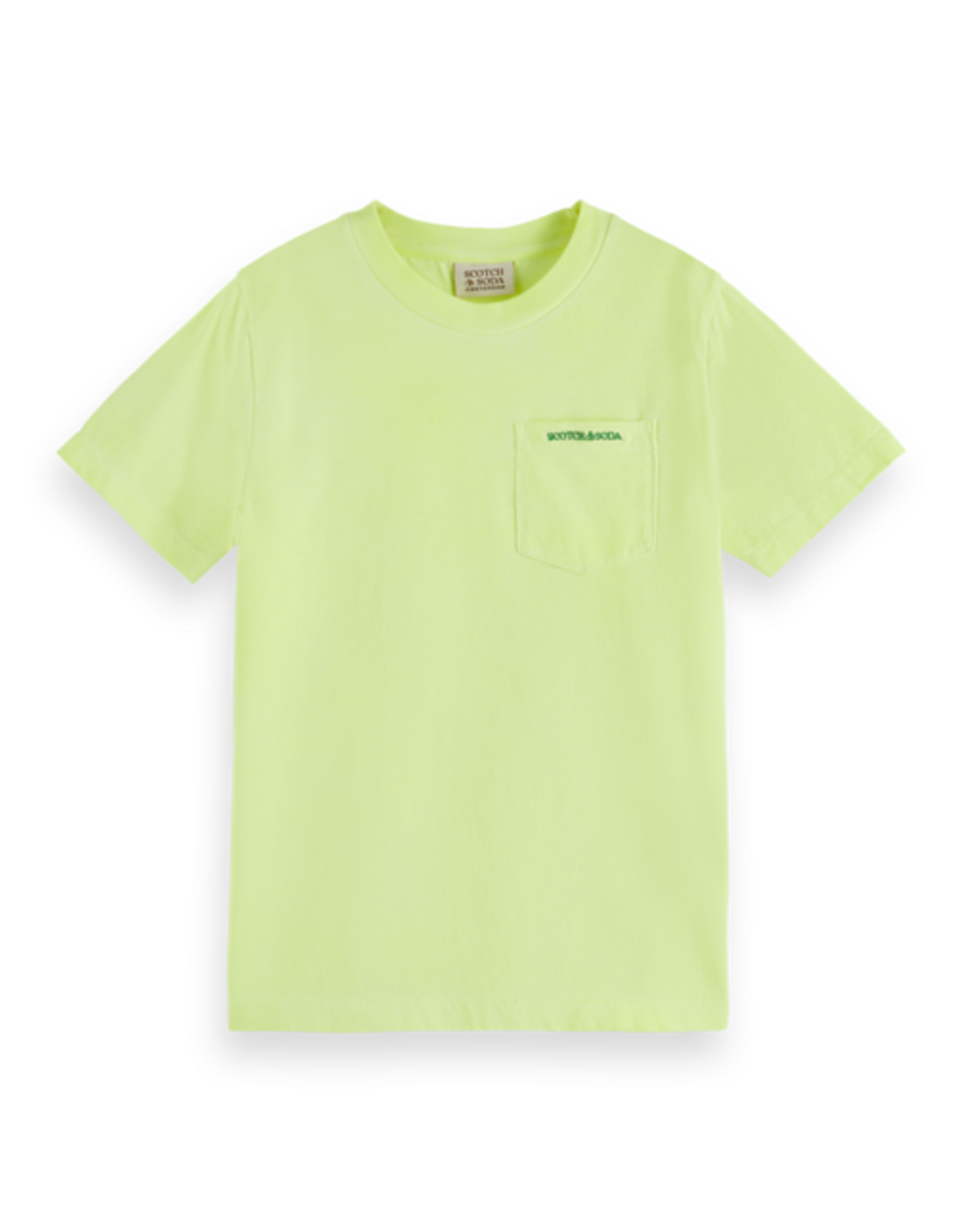 Scotch&Soda 170548 Short-sleeved chest pocket t-shirt in organic cotton neon lemon