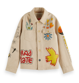 Scotch&Soda 171425 Colourful placed artworks overshirt sand