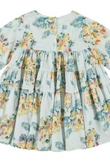 Morley Morley Samba fallingflower aqua dress with horizontal pannels