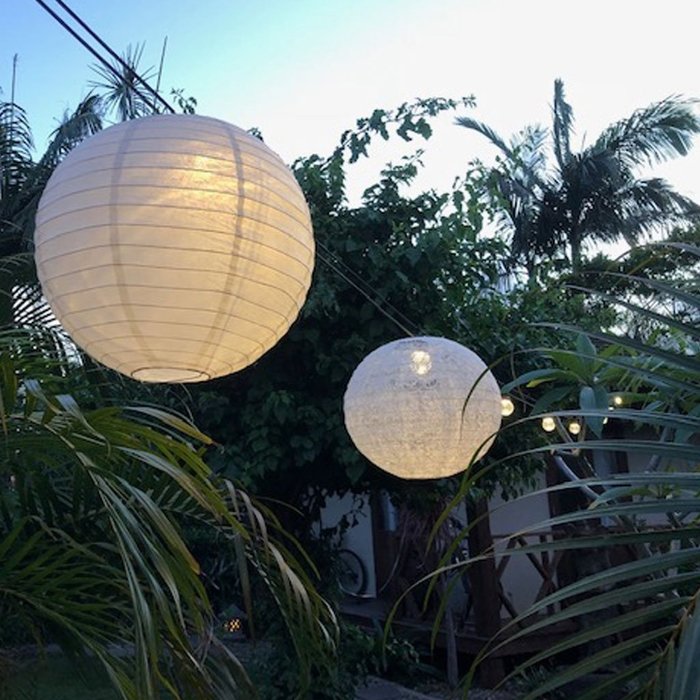 Amlux Witte lampion voor buiten Ø35cm