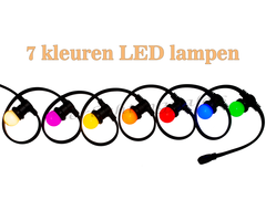 Amlux prikkabel - 25 meter met 100 LED lampen  (7 kleuren)