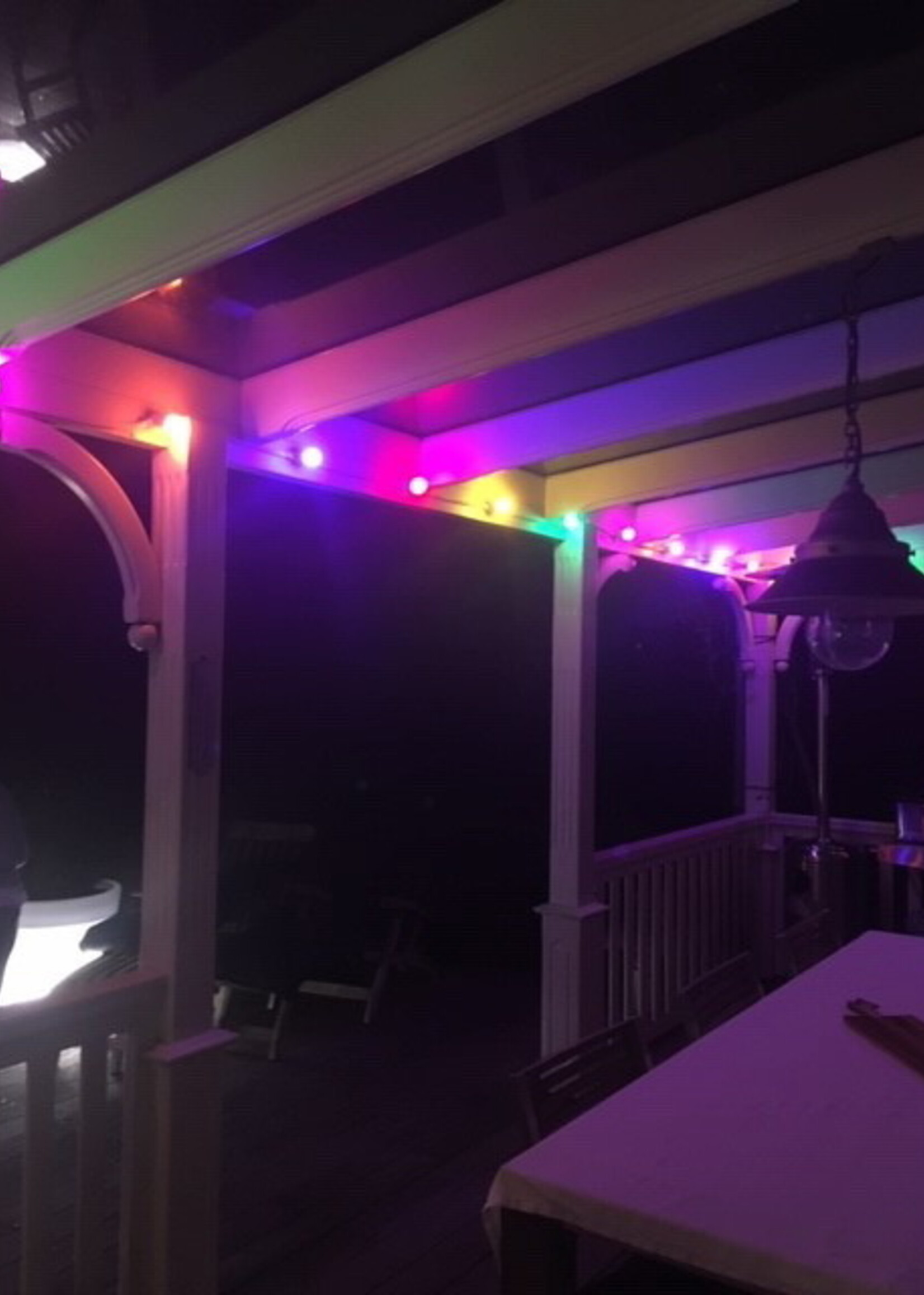 Witte prikkabel 20 meter met 20 gekleurde LED lampen in 5 kleuren mix