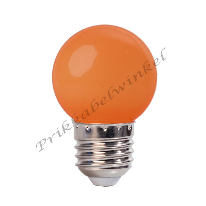 Amlux Dimbare LED kogellamp - 1W E27 Oranje