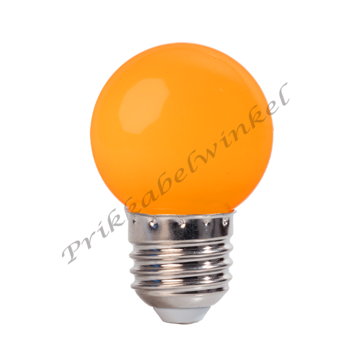 Amlux Dimbare LED kogellamp - 1W E27 Oranje