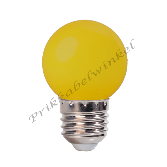 Amlux LED kogellamp - 1W E27 Geel