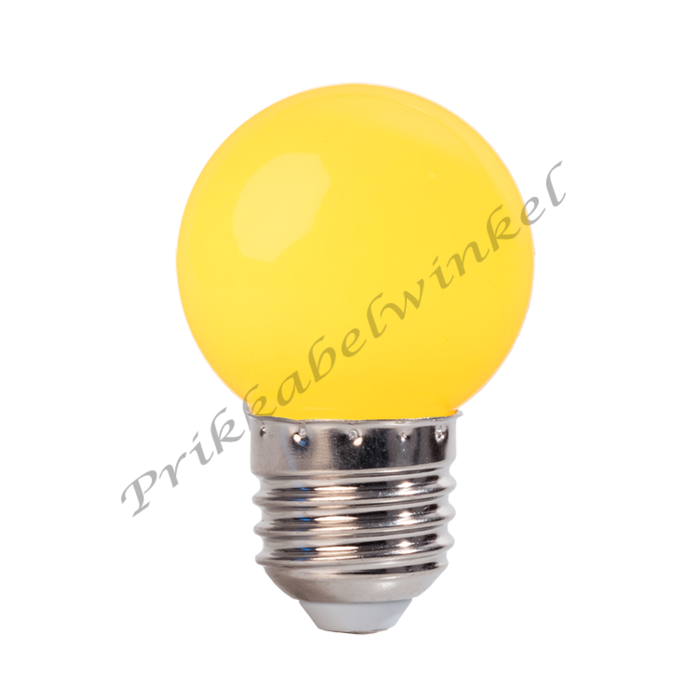 Amlux LED kogellamp - 1W E27 Geel