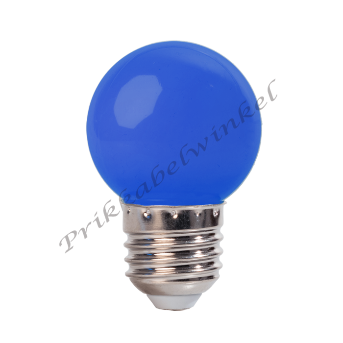 Amlux Dimbare LED kogellamp - 1W E27 Blauw