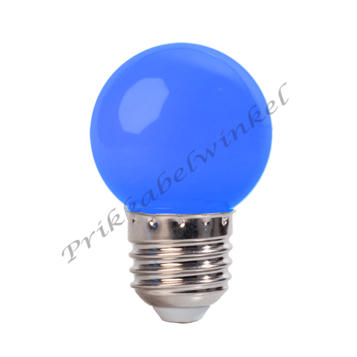 Amlux Dimbare LED kogellamp - 1W E27 Blauw