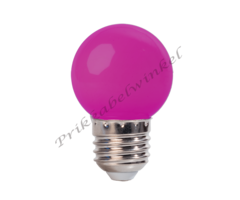 Amlux LED kogellamp - 1W E27 Roze - Dimbaar