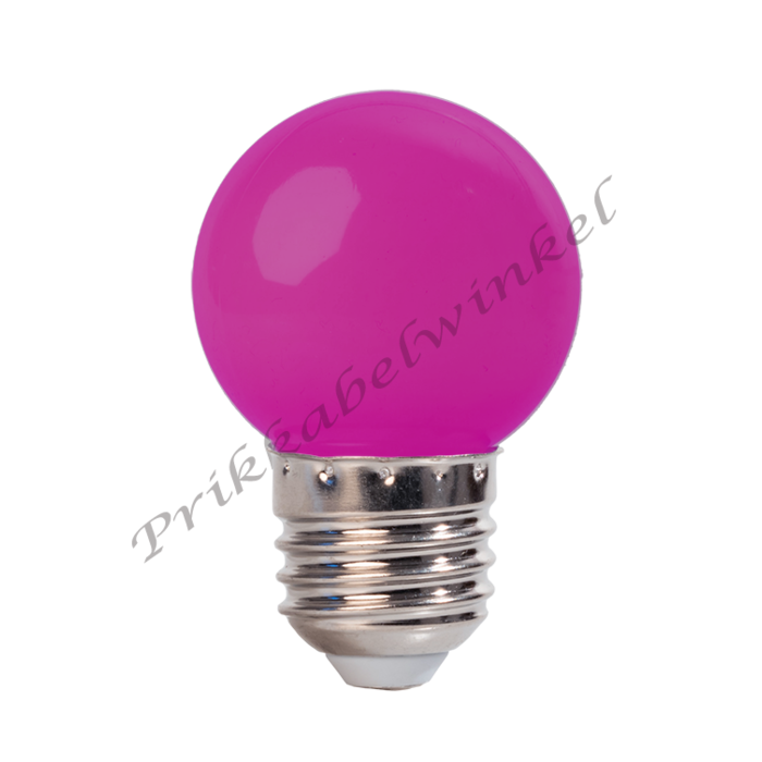 Amlux Dimbare LED kogellamp - 1W E27 Oranje Roze