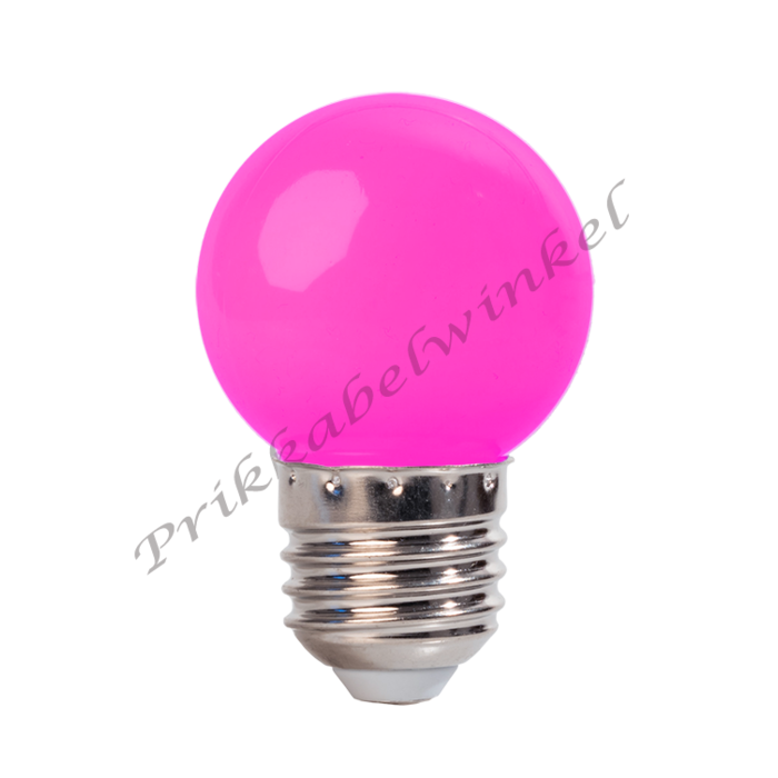 Amlux Dimbare LED kogellamp - 1W E27 Oranje Roze