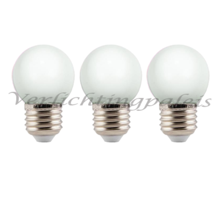 Amlux LED kogellamp - 1W - Witte kap - E27 2200K