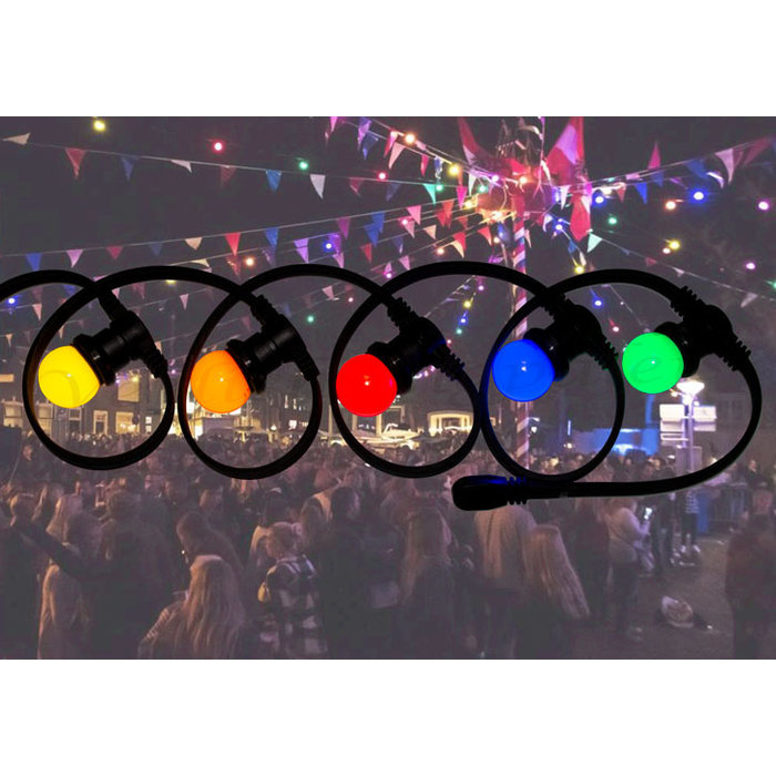 Amlux prikkabel - 25 meter met 50 LED lampen  (5 kleuren)