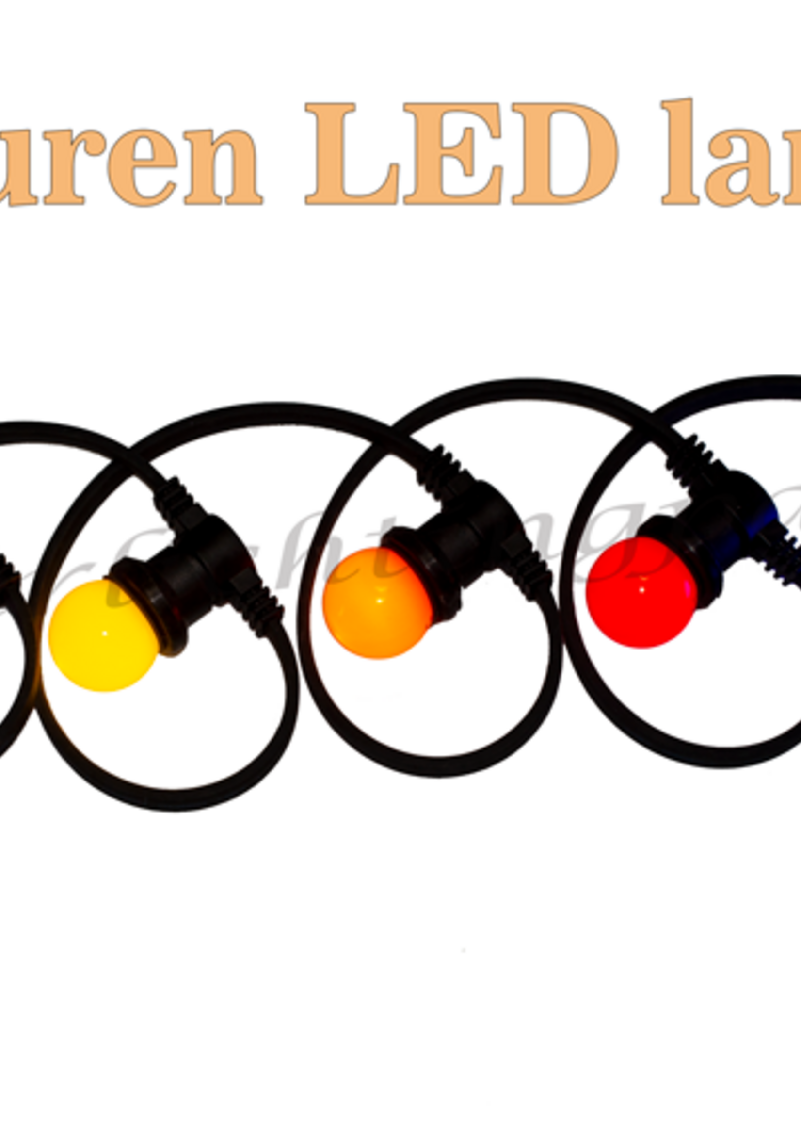 Amlux prikkabel - 100 meter met 100 LED lampen  (7 kleuren)
