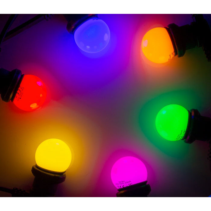 Amlux prikkabel - 20 meter met 40 LED lampen  (7 kleuren)