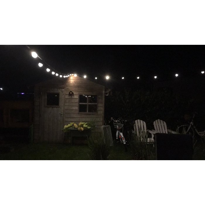 Amlux prikkabel set  10 meter met 10 warm  witte LED lampen - transparante kap