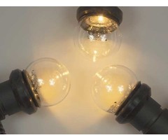 Amlux prikkabel set 100 meter met 100 warm  witte LED lampen - transparante kap