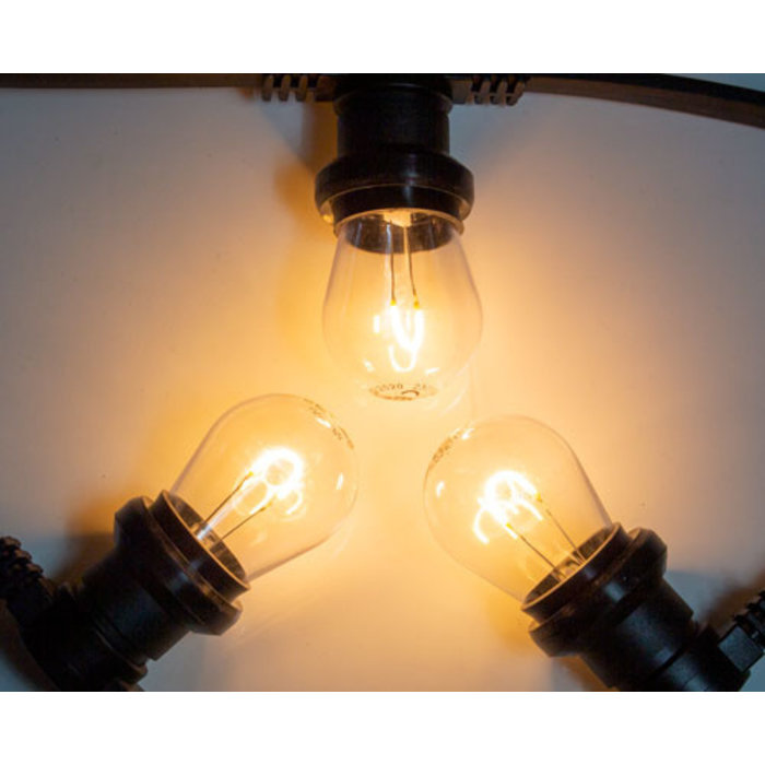 Amlux Prikkabelset 100 meter met 100 gebogen filament LED lampen