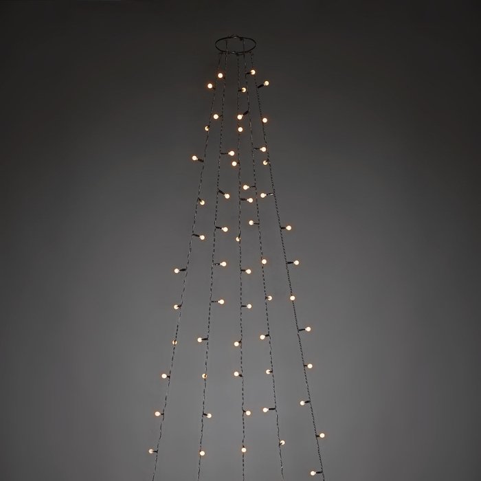 Konstsmide LED Lichtmantel 180cm met ring Ø 11cm 150L, voor kerstboom, 5 strengen van 30 cherry LED