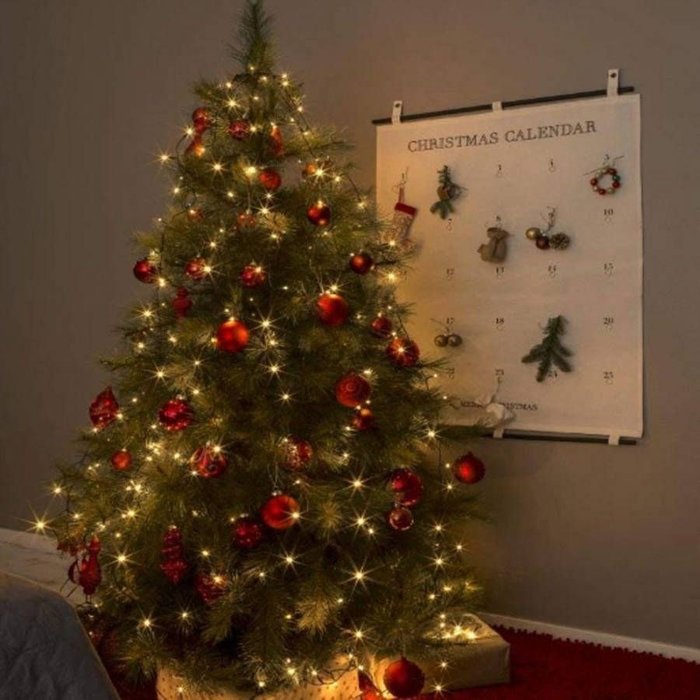 Konstsmide Kerstverlichting - LED lichtmantel 180cm met ring voor kerstboom  - 5x 30 LED lampjes
