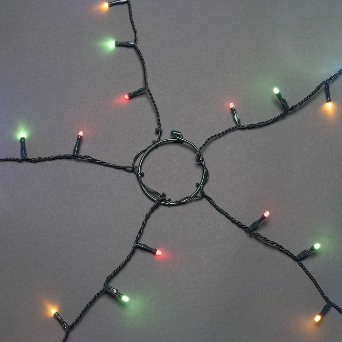 Konstsmide Kerstverlichting - LED licKonstsmide Kerstverlichting - LED lichtmantel 240cm met ring voor kerstboom  - 5x 40 gekleurde LED lampjeshtmantel 180cm met ring voor kerstboom  - 5x 30 LED lampjes - Copy