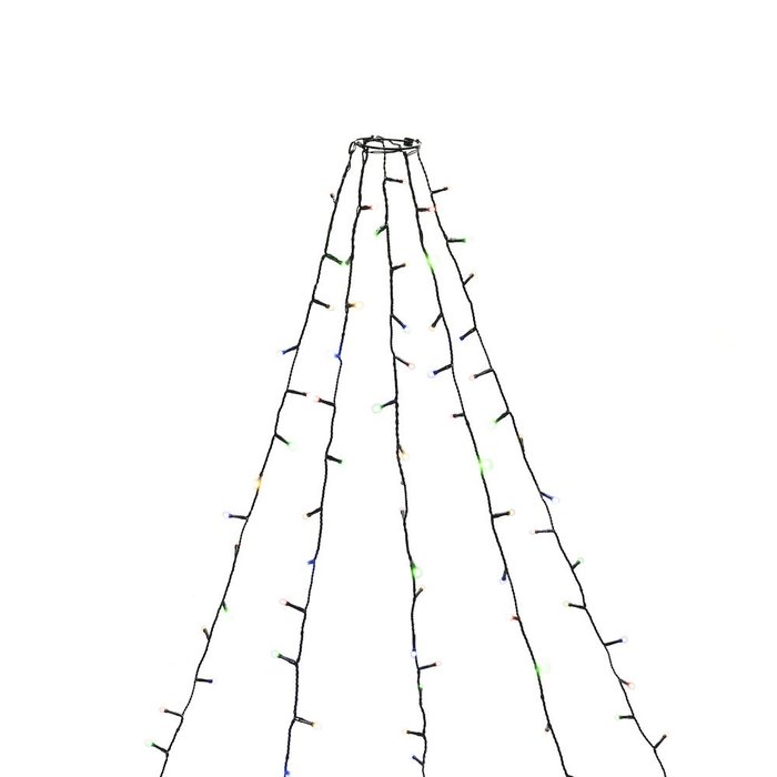 Konstsmide Kerstverlichting - LED licKonstsmide Kerstverlichting - LED lichtmantel 240cm met ring voor kerstboom  - 5x 40 gekleurde LED lampjeshtmantel 180cm met ring voor kerstboom  - 5x 30 LED lampjes - Copy