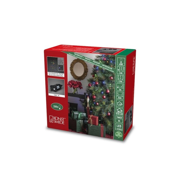 Konstsmide Kerstverlichting - LED licKonstsmide Kerstverlichting - LED lichtmantel 240cm met ring voor kerstboom  - 5x 40 gekleurde LED lampjeshtmantel 180cm met ring voor kerstboom  - 5x 30 LED lampjes - Copy