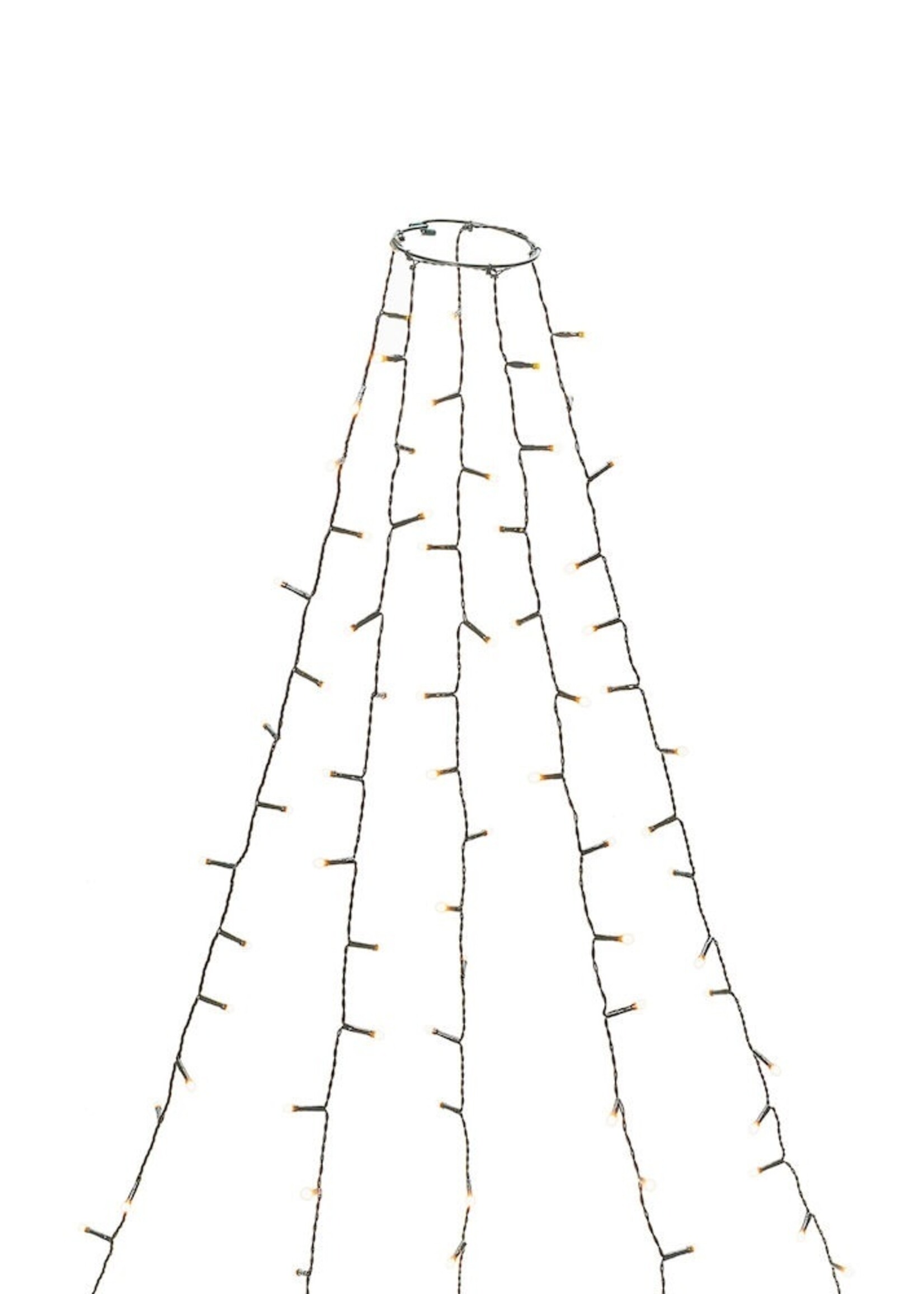 Konstsmide App gestuurde LED Lichtmantel voor kerstboom, 180cm 5 strengen van 30 extra warmwitte LED, met multifunctie