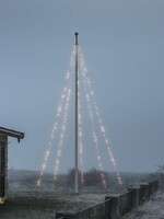 Konstsmide Konstsmide kerstverlichting vlaggenmast kerstboom verlichting met ring - 8 meter met 500 LEDS  warm wit