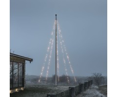 Konstsmide Konstsmide kerstverlichting vlaggenmast kerstboom verlichting met ring - 8 meter met 500 LEDS  warm wit