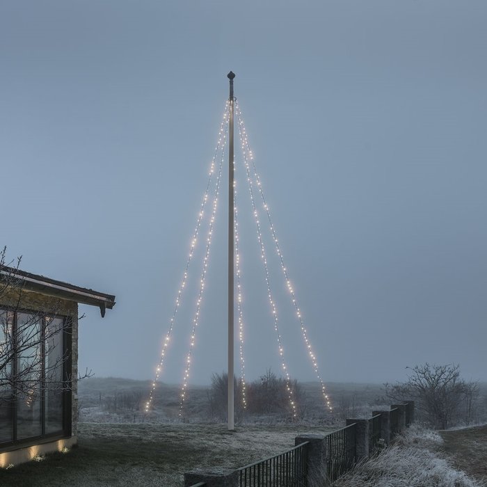 Konstsmide Konstsmide kerstverlichting vlaggenmast kerstboom verlichting met ring - 8 meter met 500 LEDS  warm wit