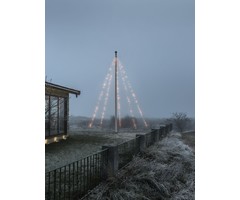 Konstsmide Konstsmide kerstverlichting vlaggenmast kerstboom verlichting met ring - 5 meter met 500 LEDS  zeer warm wit