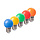 Set 45 gekleurde LED lampen - 5 kleuren