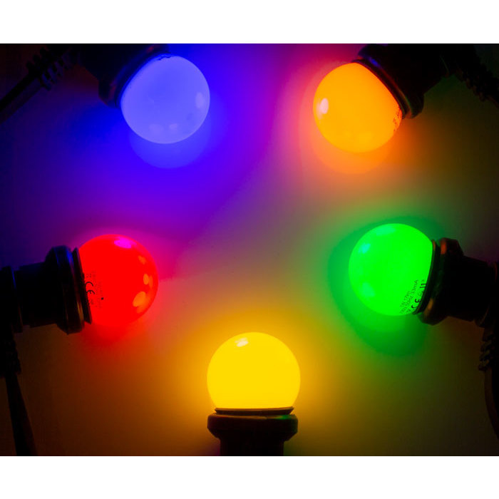 Amlux Set 50 gekleurde LED lampen - 5 kleuren