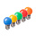 Set 50 gekleurde LED lampen - 5 kleuren