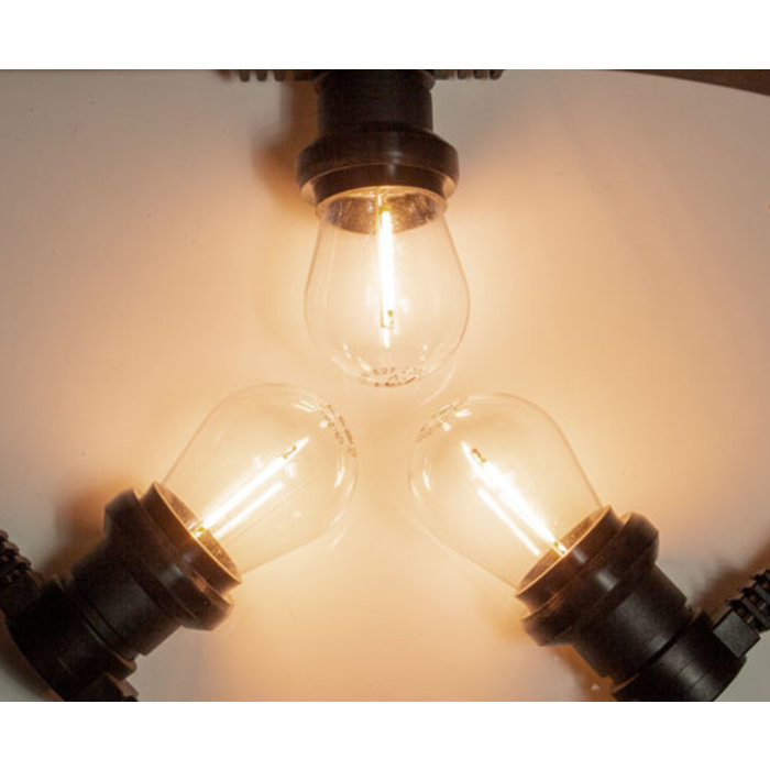 Amlux Prikkabelset 50 meter met 50 witte filament LED  lampen
