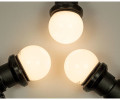 Amlux prikkabelset 25 meter met 100 warm  witte LED lampen - melkwitte bol