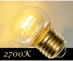 Amlux LED kogellamp 0,7W - transparant kap - E27 warm wit