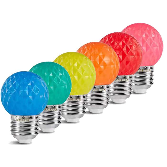 Amlux Set 40 gekleurde golfbal LED lampen - 6 kleuren