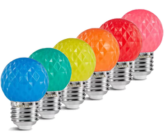 Amlux Set 50 gekleurde golfbal LED lampen - 6 kleuren