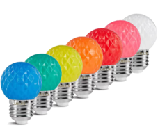 Amlux Set 50 gekleurde golfbal LED lampen - 7 kleuren