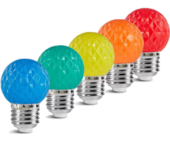 Amlux Set 5 gekleurde golfbal LED lampen - 5 kleuren