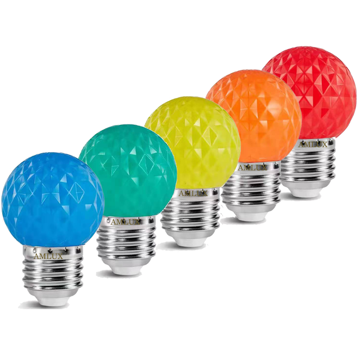 Amlux Set 5 gekleurde golfbal LED lampen - 5 kleuren