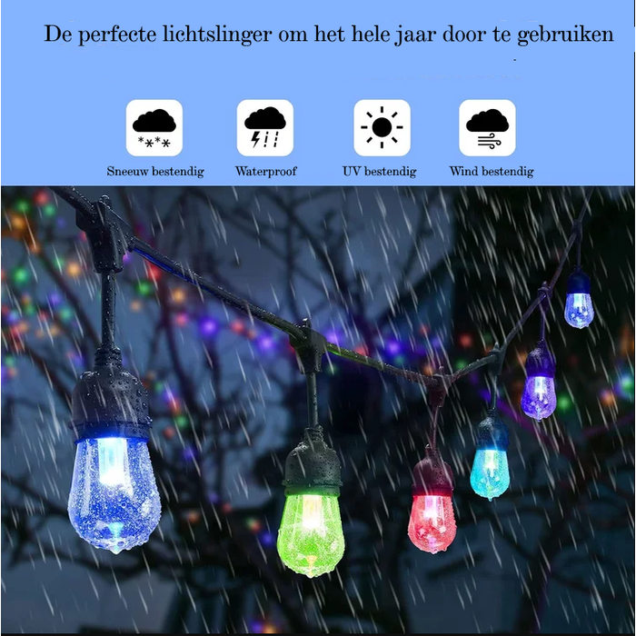 Amlux Smart decoratieve lichtslinger 7,5 Meter met 12 LED lampen - afstandsbediening