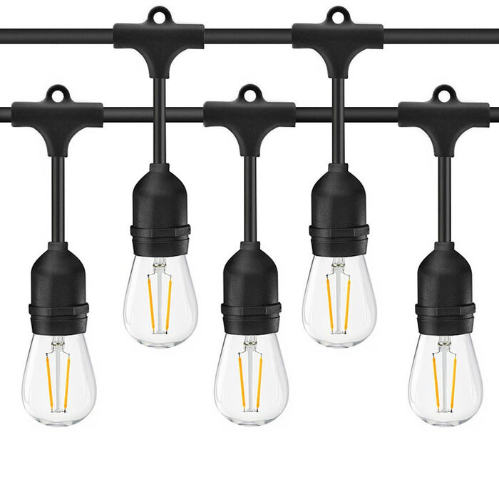 Amlux Lichtsnoer 15 meter met 24 LED lampen  - 2700K